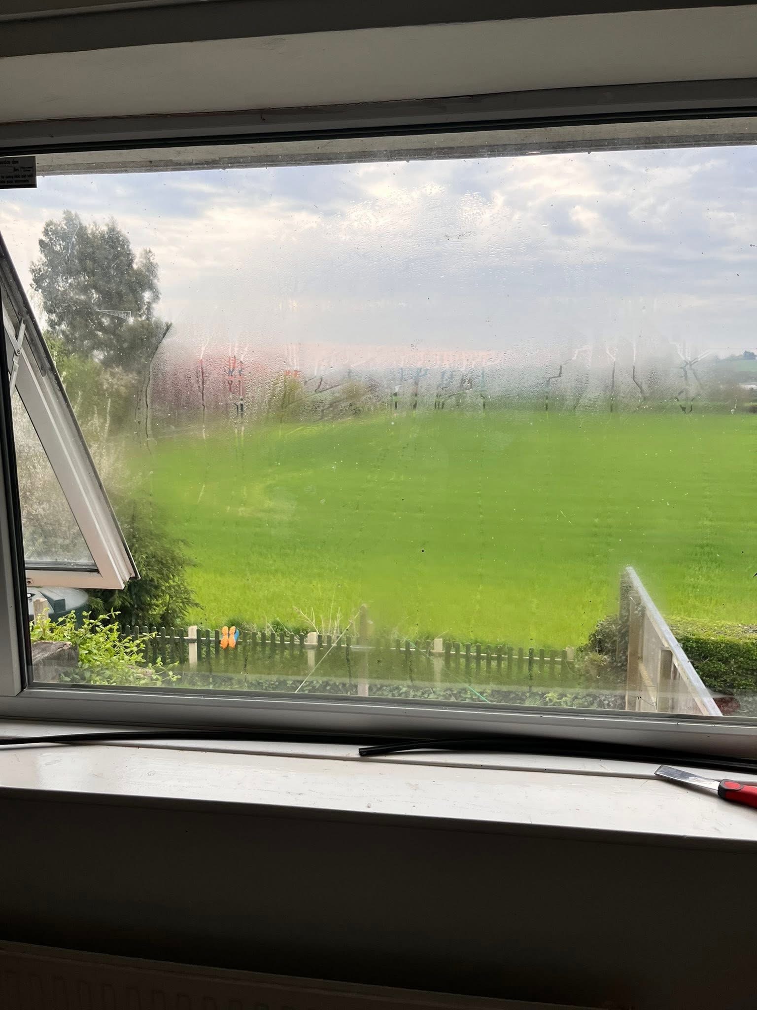 Misted double glazed window before replacement